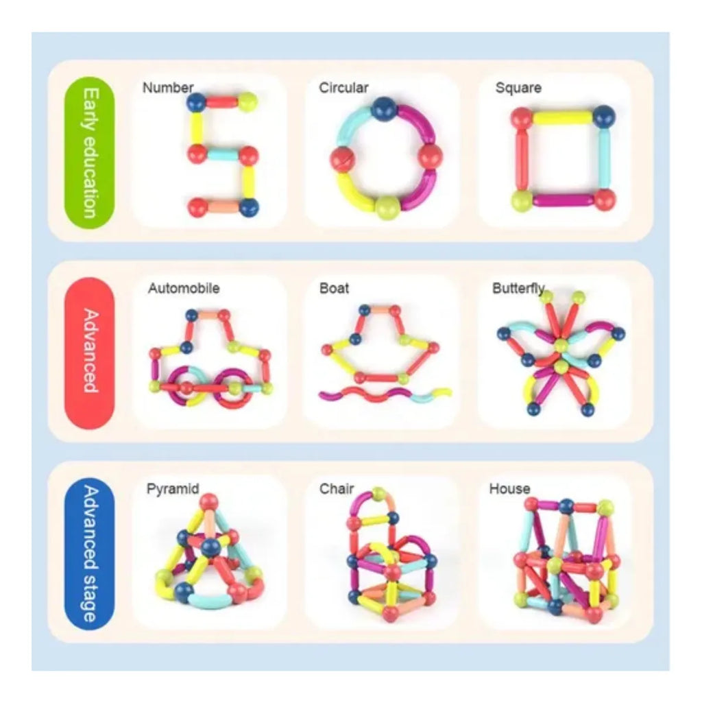 Set de juegos Magnéticos: 97  Bloques de construcción + 84 Palos Magnéticos + Envio Gratis