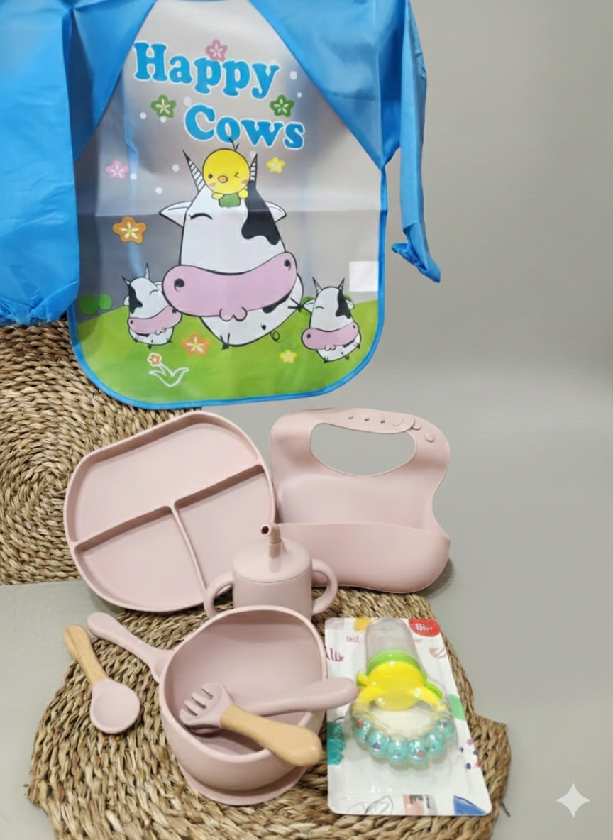 Set de alimentacion Bebe Primera Etapa 6m+ (Rosado)